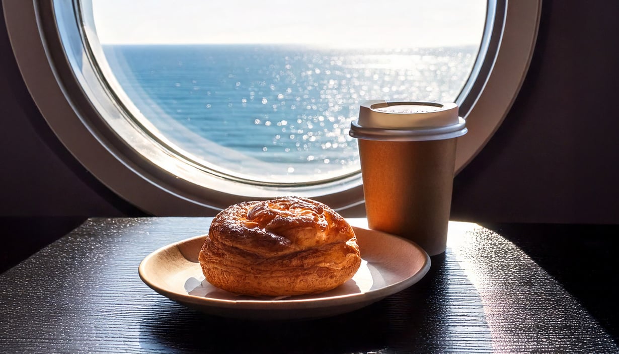 dansk wienerbrød og en kop kaffe
