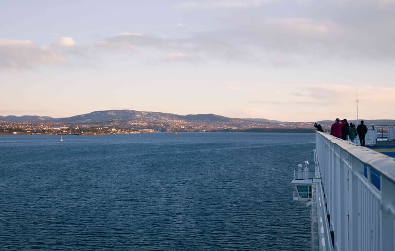 Looking back at Oslo from deck