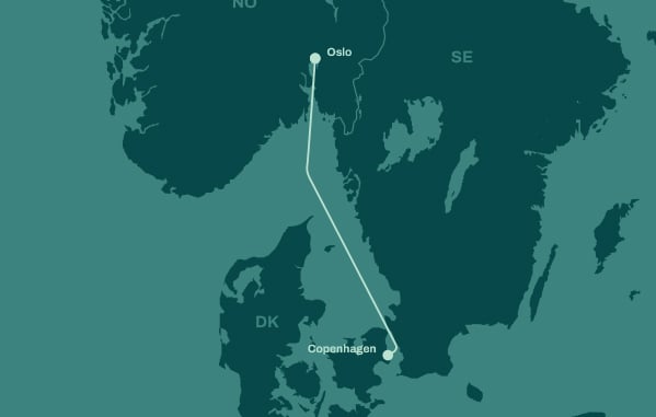 Go Nordic Cruiseline Route map Copenhagen-Oslo