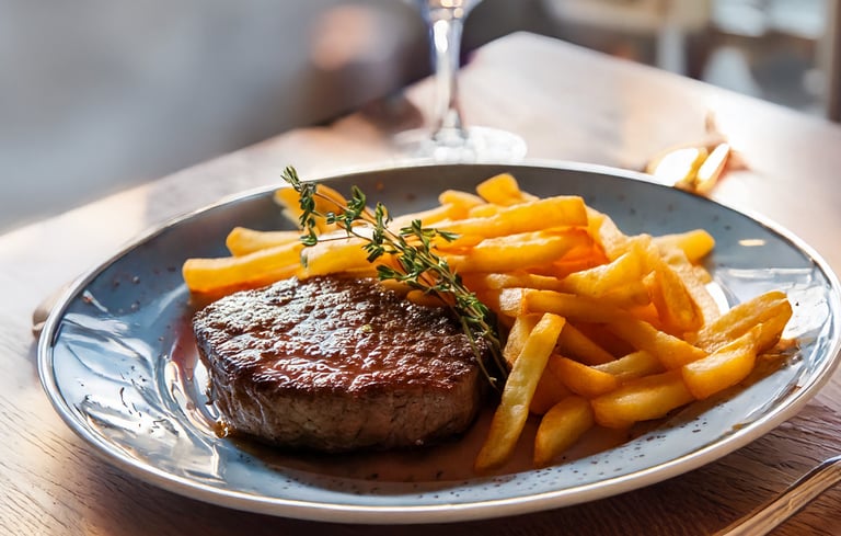Bøf med pommes frites